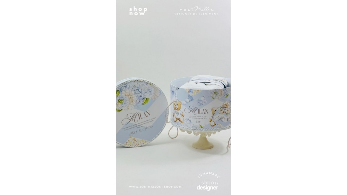 Set prima băiță după botez băiat cu ursuleți Moschino Toy Ritualul blând al apei 3